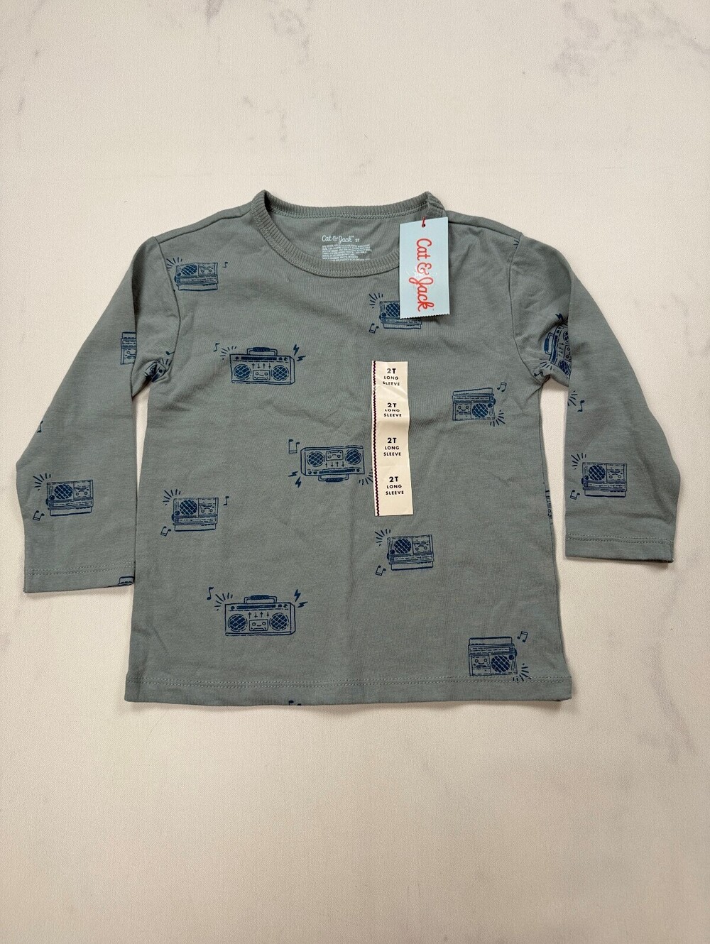 Cat & Jack Printed T Shirt Dove Gray Current Graphic - Boys 2T
